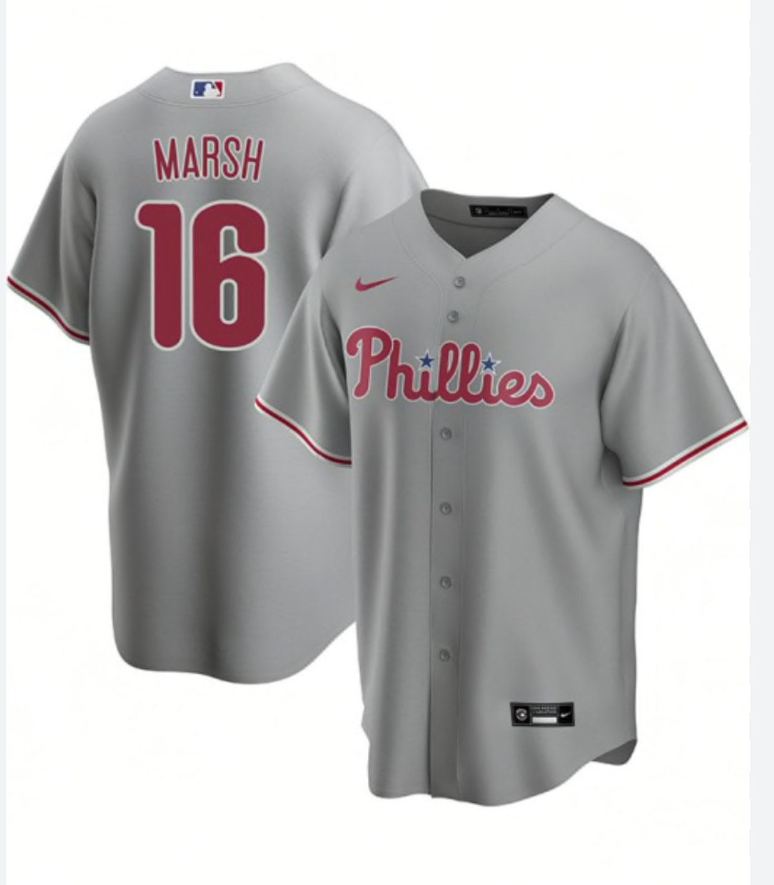 2024 MLB Men Philadelphia Phillies #16 Marsh J.T.Realmuto Nike grey Home Limited Player Jersey->baltimore ravens->NFL Jersey